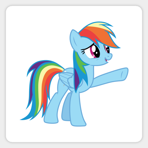 Rainbow Dash chooses Ponyville Sticker by CloudyGlow